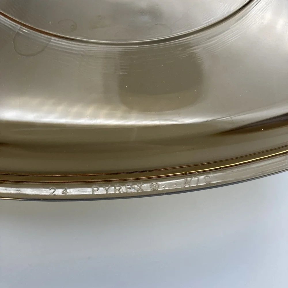Pyrex Replacement Square Amber Glass Lid A-7-C Corning Brown 7